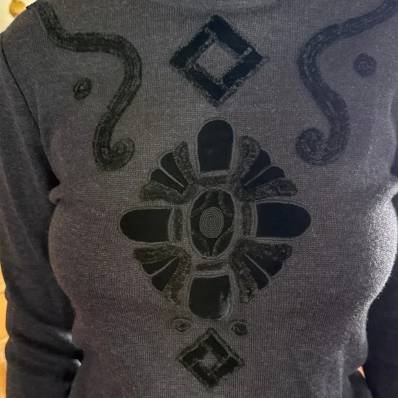 Loewe Black Turtleneck Sweater with Intricate Design - Picture 2 of 11